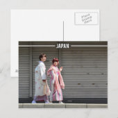 Carte Postale Filles japonaises habillées dans des (Devant / Derrière)