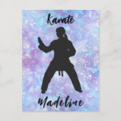 Carte Postale Filles Karate Blue Purple Personnalisé (Devant)