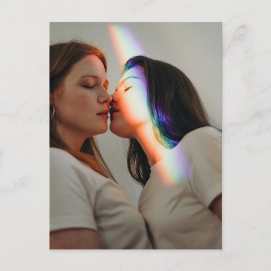 Carte Postale Filles Kissing Rainbow Love photo (Devant)