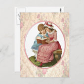 Carte Postale Filles Lecture (Devant / Derrière)