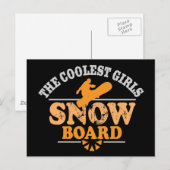 Carte Postale Filles les plus froides Snowboard (Devant / Derrière)