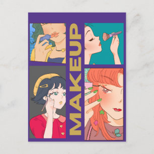 CARTE POSTALE FILLES MAKEUP