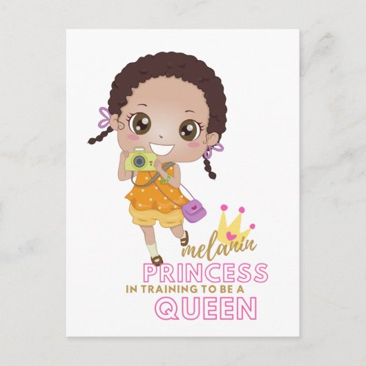 Carte Postale Filles MELANIN Princesse En Formation Pour Devenir (Devant)