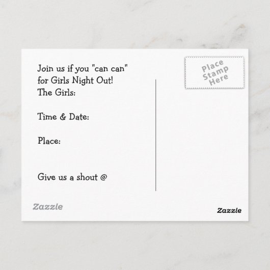 Carte Postale Filles Night Out Wild West Dance Hall Filles (Dos)