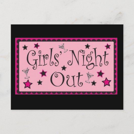 Carte Postale Filles Nuit Sortie :  (Devant)
