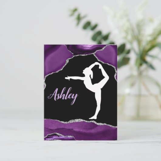 Carte Postale Filles Purple Parties scintillant Gymnastique Dans (Debout devant)