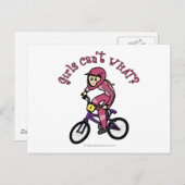 Carte Postale Filles rose pâle BMX (Devant / Derrière)
