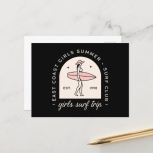 Carte Postale Filles surf voyage club de surf besties squad retr