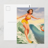 Carte Postale Filles surfeuses (Devant / Derrière)