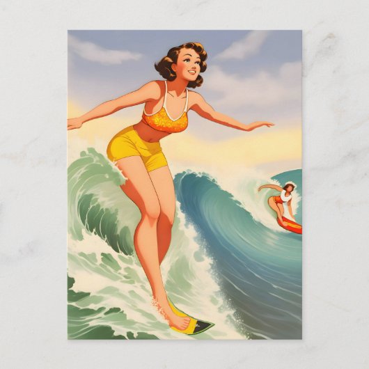 Carte Postale Filles surfeuses (Devant)