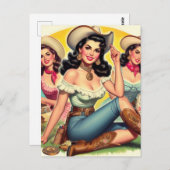 Carte Postale Filles vintages (Devant / Derrière)