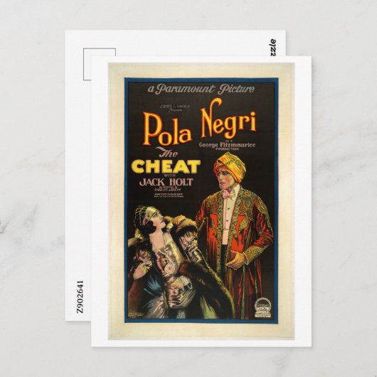 Carte Postale Film de 1922 The Cheat (Devant / Derrière)