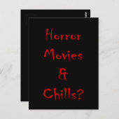 Carte Postale Film d'horreur et frissons? (Devant / Derrière)