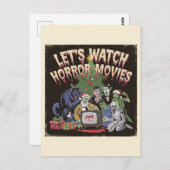 Carte Postale Films d'horreur rétro de Noël éffrayant (Devant / Derrière)