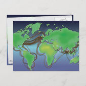 Carte Postale Fils du monde - Câbles sous-marins (Devant / Derrière)