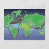 Carte Postale Fils du monde - Câbles sous-marins (Devant)