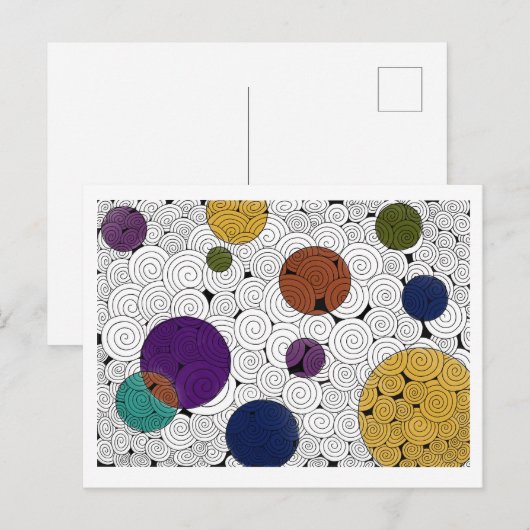 Carte postale Fils et cercles (Devant / Derrière)