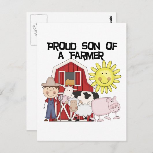 Carte Postale Fils fier des T-shirts et des cadeaux d'un (Devant / Derrière)