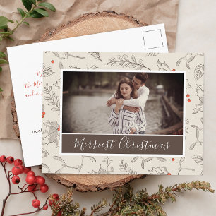 Carte Postale Filtre de photo de Noël de style vintage