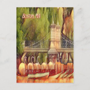 Carte Postale Filtre d'été Boston Swan Boats