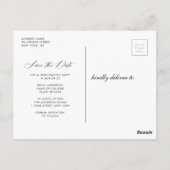 Carte Postale fin de graduation blanche stylisée enregistrer la (Dos)