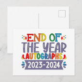 Carte Postale Fin De L'Année Autographes 2024 Dernier Jour De L' (Devant / Derrière)