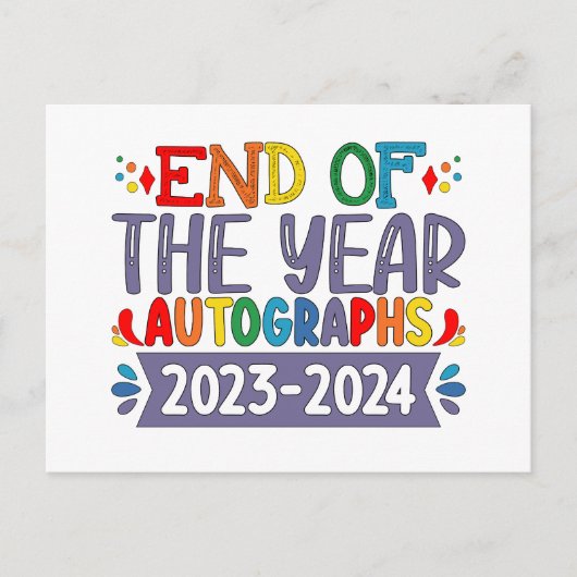 Carte Postale Fin De L'Année Autographes 2024 Dernier Jour De L' (Devant)