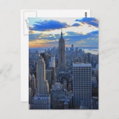 Carte Postale Fin de l'après-midi NYC Skyline à l'approche du co (Devant / Derrière)