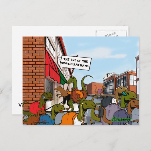 Carte Postale Fin des dinosaures du monde (Devant / Derrière)