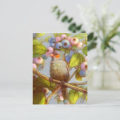 Carte Postale Finale de cire à la feuille d'orange aux bleuets (Debout devant)