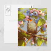 Carte Postale Finale de cire à la feuille d'orange aux bleuets (Devant / Derrière)