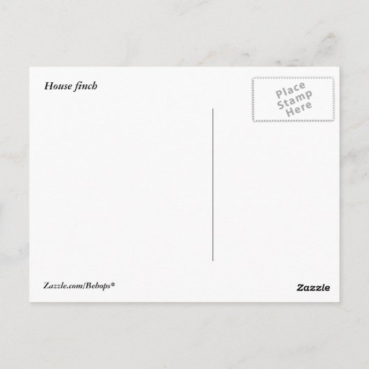 Carte Postale Finch Maison (Dos)