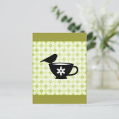 Carte Postale Finch sur Teacup Silhouette (Debout devant)