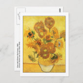 Carte Postale Fine Art Quinze tournesols par Van Gogh (Devant / Derrière)
