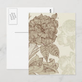 Carte Postale Fine Cool mignonne Girl Retro Mode florale (Devant / Derrière)