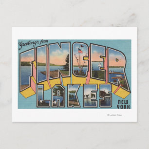 Carte Postale Finger Lakes, New York - Scènes de grandes lettres