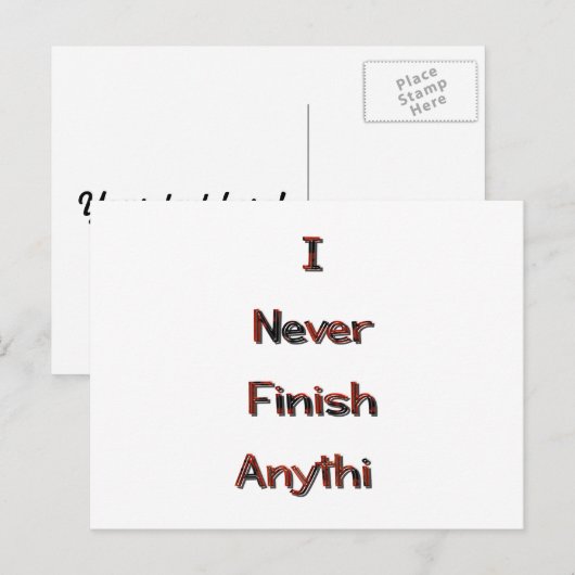 Carte Postale Finition (Devant / Derrière)