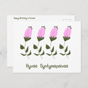 Carte postale finlandaise joyeuse pour l'anniversa