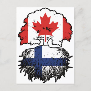 Carte Postale Finlande Finlande Canada Drapeau des racines de l'