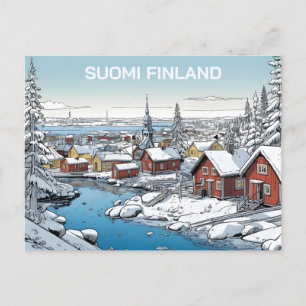 Carte Postale Finlande Illustration hivernale