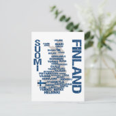 carte postale FINLANDE MAP (Debout devant)