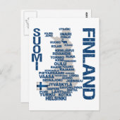 carte postale FINLANDE MAP (Devant / Derrière)