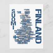 carte postale FINLANDE MAP (Devant)