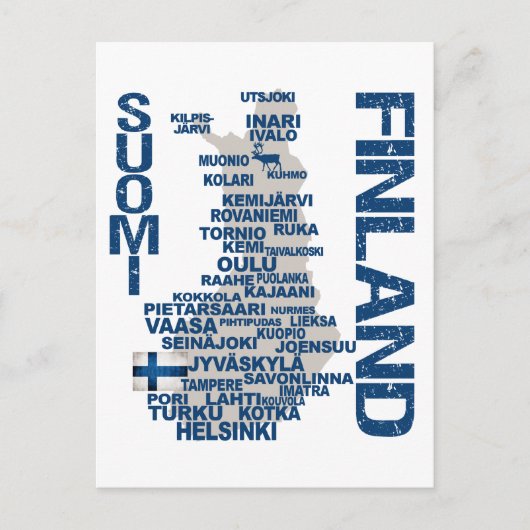 carte postale FINLANDE MAP (Devant)