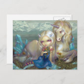 Carte postale "Fiona et la licorne" (Devant / Derrière)