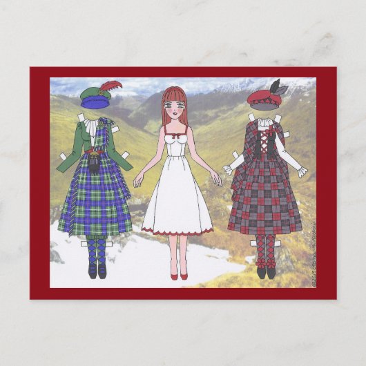 Carte postale Fionna of Scotland Paper Doll (Devant)