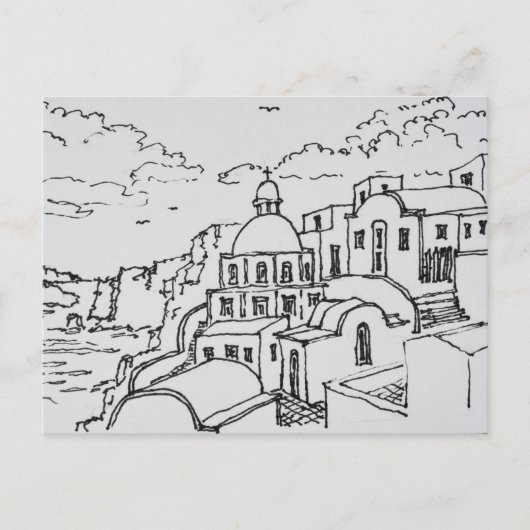 Carte Postale Fira, île de Santorin, Grèce (Devant)