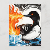 Carte Postale Fire Breathing Loon Melting Ice (Devant)