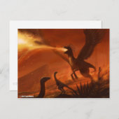 Carte Postale Fire-Breathing Prehistoric Dinosaur by Jake Murray (Devant / Derrière)