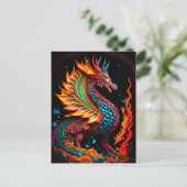 Carte Postale Fire Dragon Castle Imaginaire Art Mythique Créatur (Debout devant)